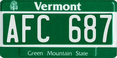 VT license plate AFC687