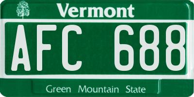 VT license plate AFC688
