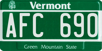 VT license plate AFC690