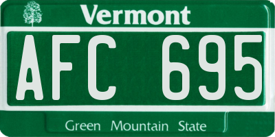 VT license plate AFC695