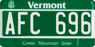 VT license plate AFC696
