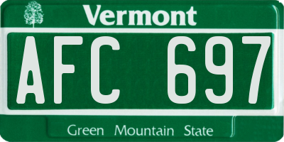 VT license plate AFC697