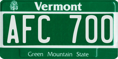 VT license plate AFC700