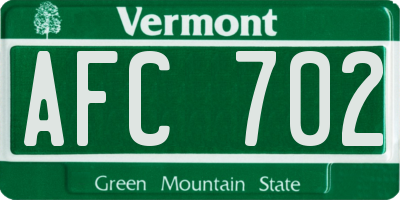 VT license plate AFC702