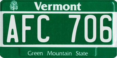 VT license plate AFC706