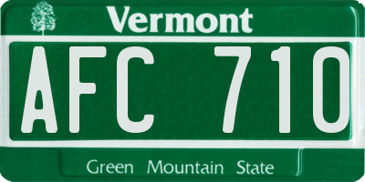 VT license plate AFC710