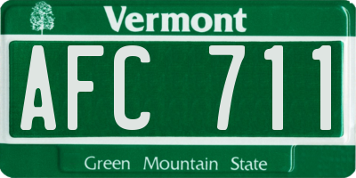 VT license plate AFC711