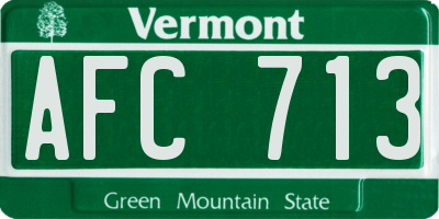 VT license plate AFC713