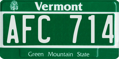 VT license plate AFC714