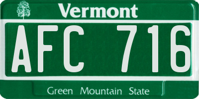 VT license plate AFC716
