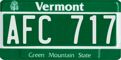 VT license plate AFC717