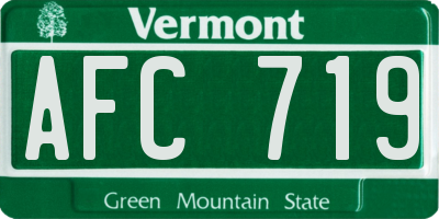 VT license plate AFC719