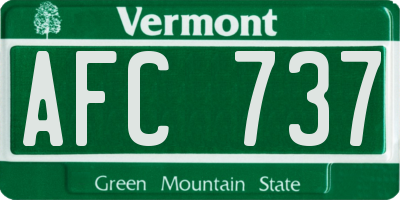 VT license plate AFC737