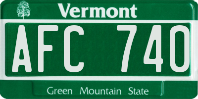 VT license plate AFC740