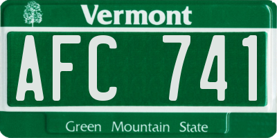 VT license plate AFC741