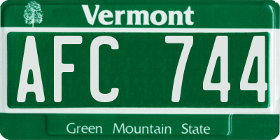 VT license plate AFC744