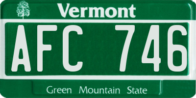 VT license plate AFC746