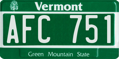 VT license plate AFC751