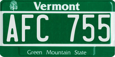 VT license plate AFC755