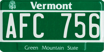 VT license plate AFC756