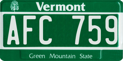 VT license plate AFC759