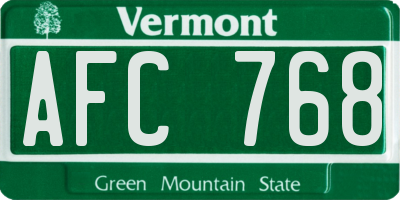VT license plate AFC768