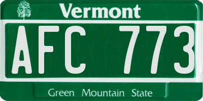 VT license plate AFC773