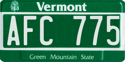 VT license plate AFC775