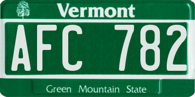 VT license plate AFC782