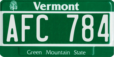 VT license plate AFC784