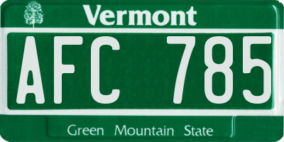 VT license plate AFC785