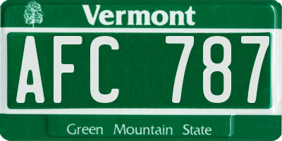 VT license plate AFC787
