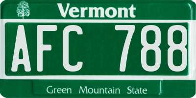 VT license plate AFC788
