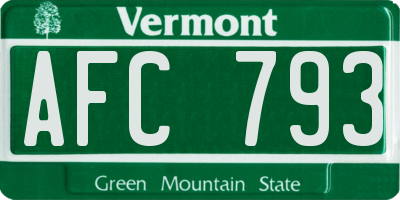 VT license plate AFC793