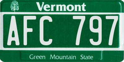 VT license plate AFC797