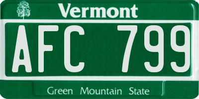 VT license plate AFC799