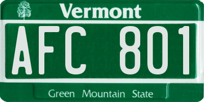 VT license plate AFC801