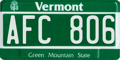 VT license plate AFC806