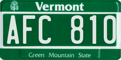VT license plate AFC810