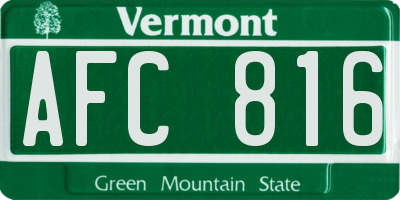 VT license plate AFC816