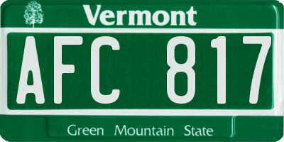 VT license plate AFC817