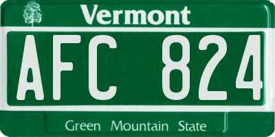 VT license plate AFC824