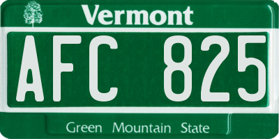 VT license plate AFC825