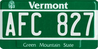 VT license plate AFC827