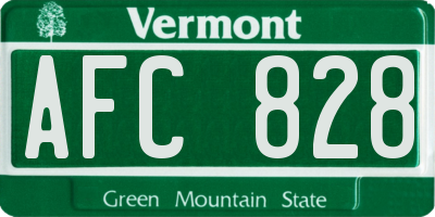 VT license plate AFC828