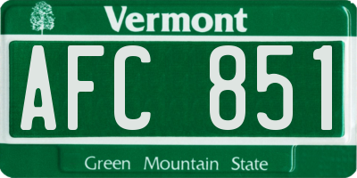 VT license plate AFC851