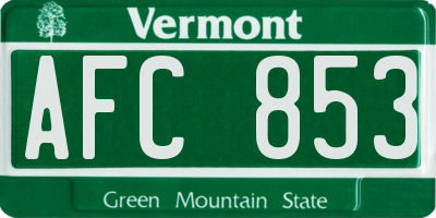 VT license plate AFC853