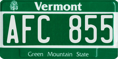VT license plate AFC855