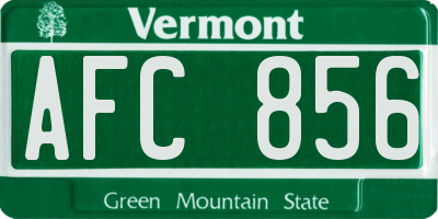 VT license plate AFC856