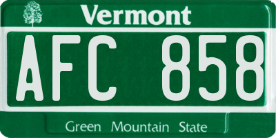 VT license plate AFC858